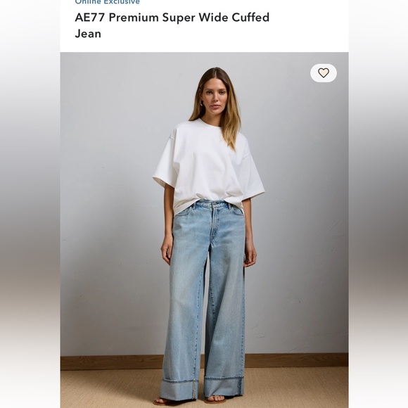 AE 77 Premium cuffed wide leg denim - Picture 4 of 4